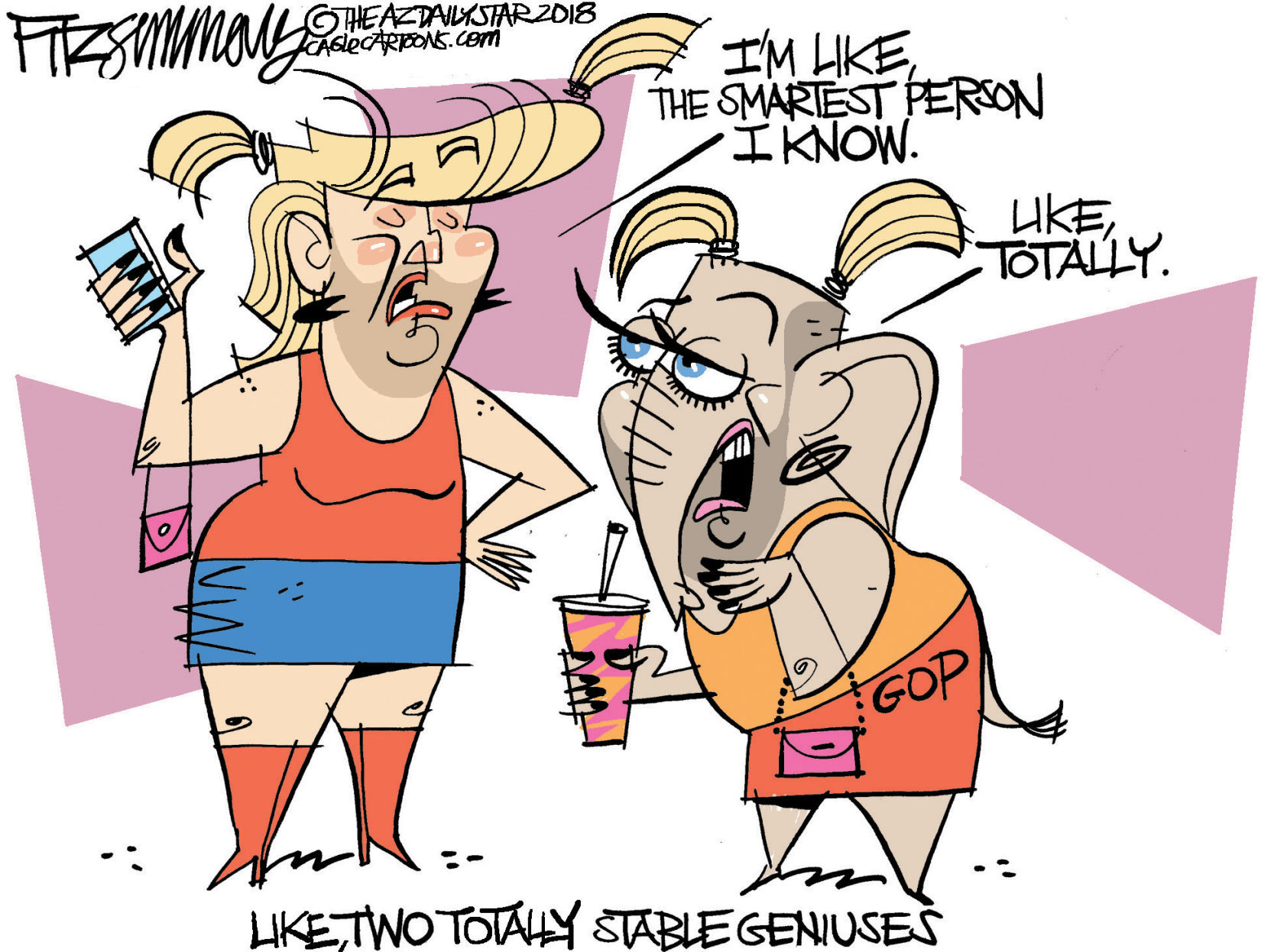 Daily Fitz Cartoon: Valley Girl Smart